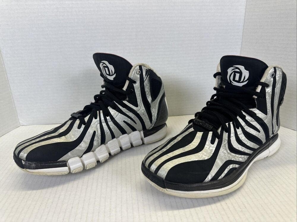 Adidas D Rose 4.5 Basketball Sneaker Size 6 Mens Black/Silver Used No Box - Picture 10 of 10